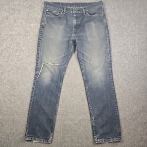 Levi's 511 Jeans Mens 36x30 Blue Denim Slim Straight Workwear Classic Distressed